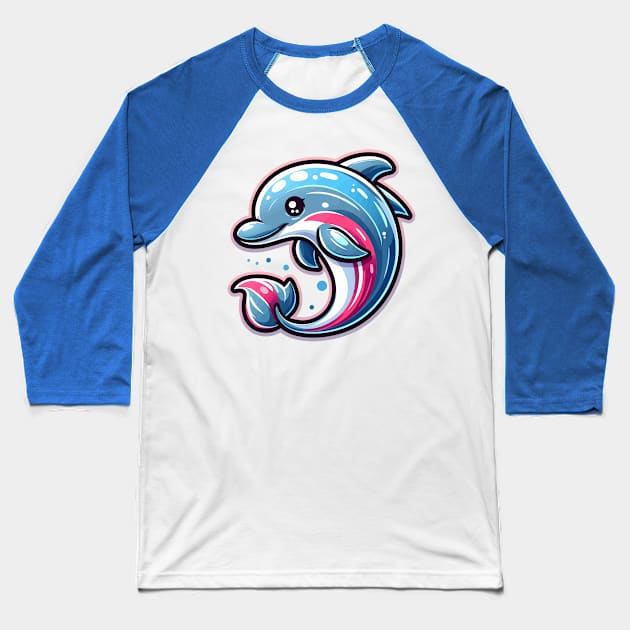 Delightful Dolphin Baseball T-Shirt by NayaRara